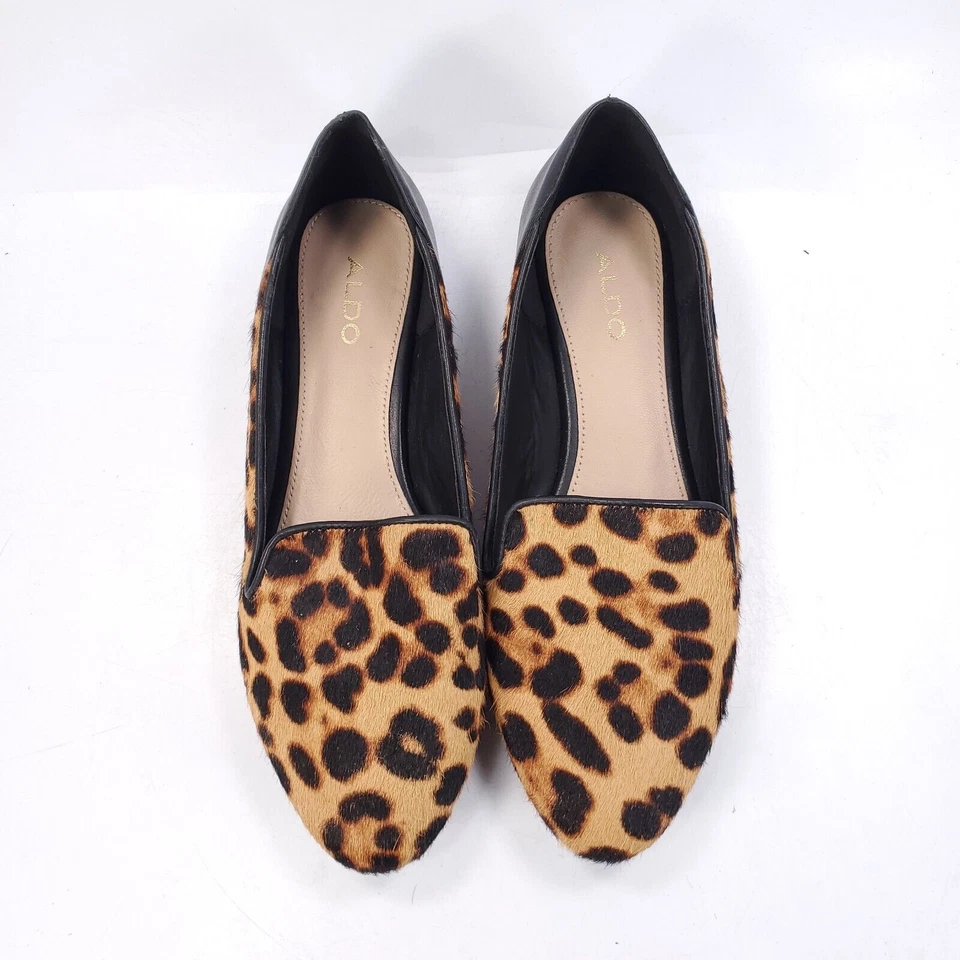 Aldo 休闲一脚蹬粗跟芭蕾平底女式 6.5 码豹纹 — 第 2/4 张图片