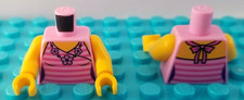 LEGO Minifigure Torso Pink Halter Top Body Dress Girl Flowers Necklace