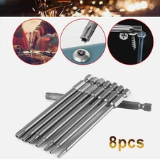 8X Torx Screwdriver Drill Bit Set 100MM Extra Long For Power Drill Impact Driver