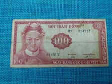 🌏 South Vietnam Viet nam 100 dong 1966 P-19a  BANKNOTES 122125-5