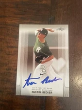AUSTIN BECKER 2017 LEAF "1ST EVER PRINTED" PERFECT GAME RC#103! AUTO SIGNED