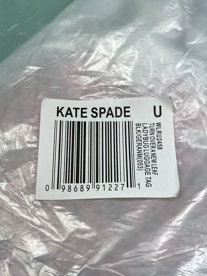 Kate Spade Turnover A New Leaf Ladybug Luggage Tag ID Holder Black & Red NISP - Image 4 of 4