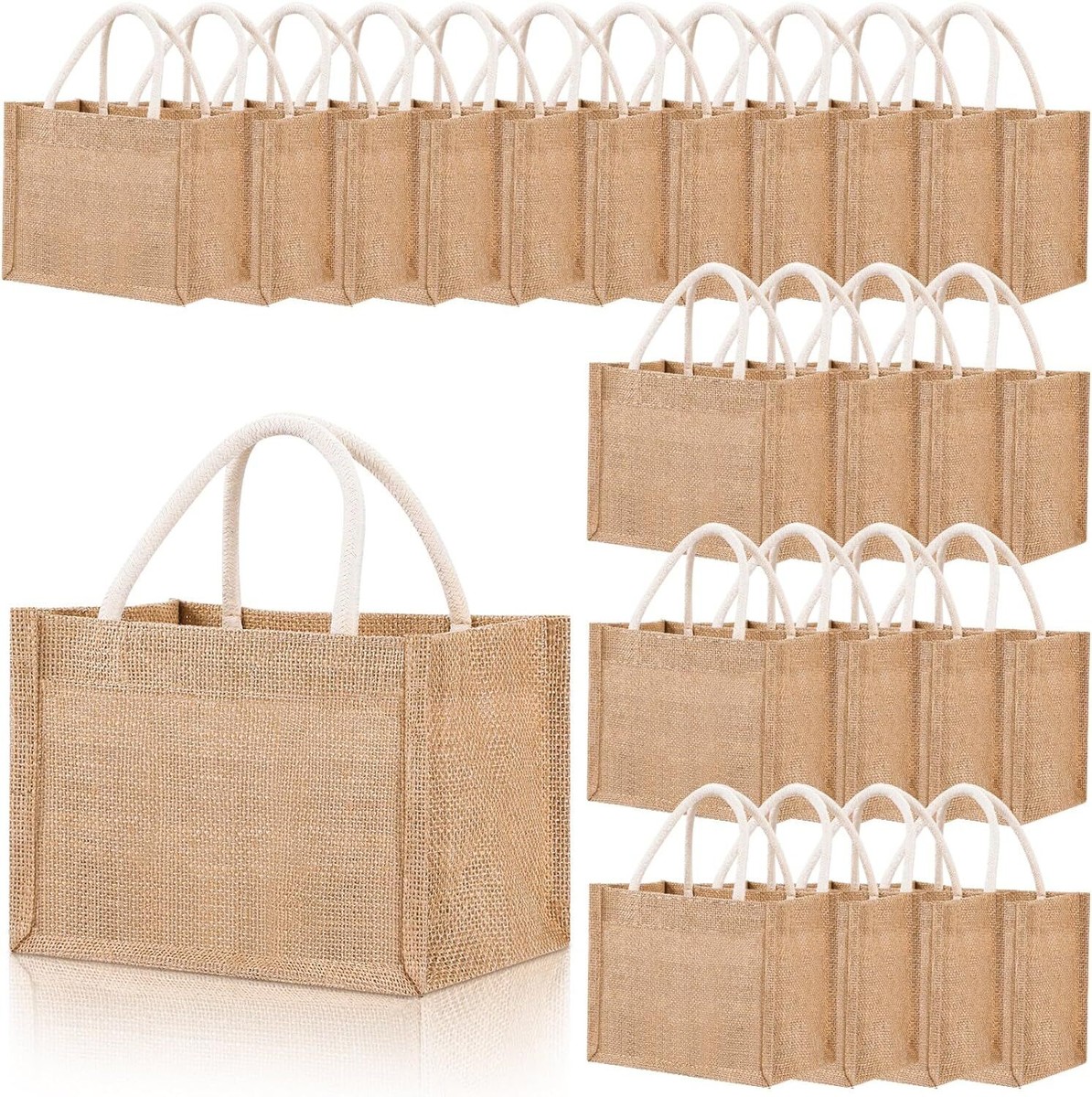 Jute Bag Bridesmaid Bags Amazon Cunno 24 Pcs Burlap Tote Bag Mini