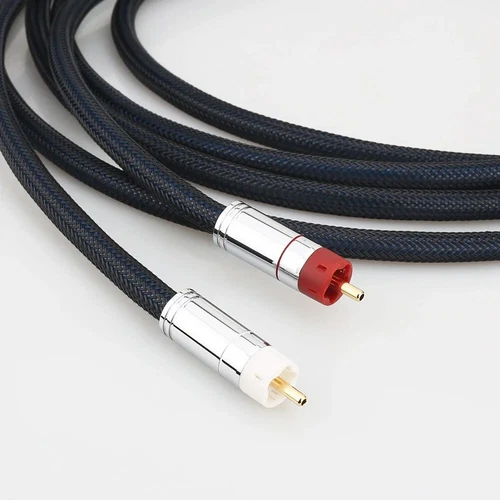 Pair OCC Silver Plated Hi-end Audio RCA Wire Speaker Cable With Gold Plate Plug - Picture 7 of 8