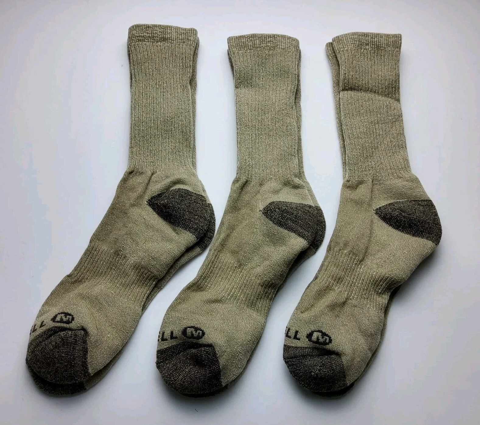 Merrell Men's Wool Blend Cushioned Hiking Crew Socks 3 Pairs Size M/L