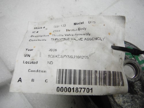 2006 Cadillac DTS Throttle Body Valve Assembly OEM 2006-2011 - Picture 6 of 6