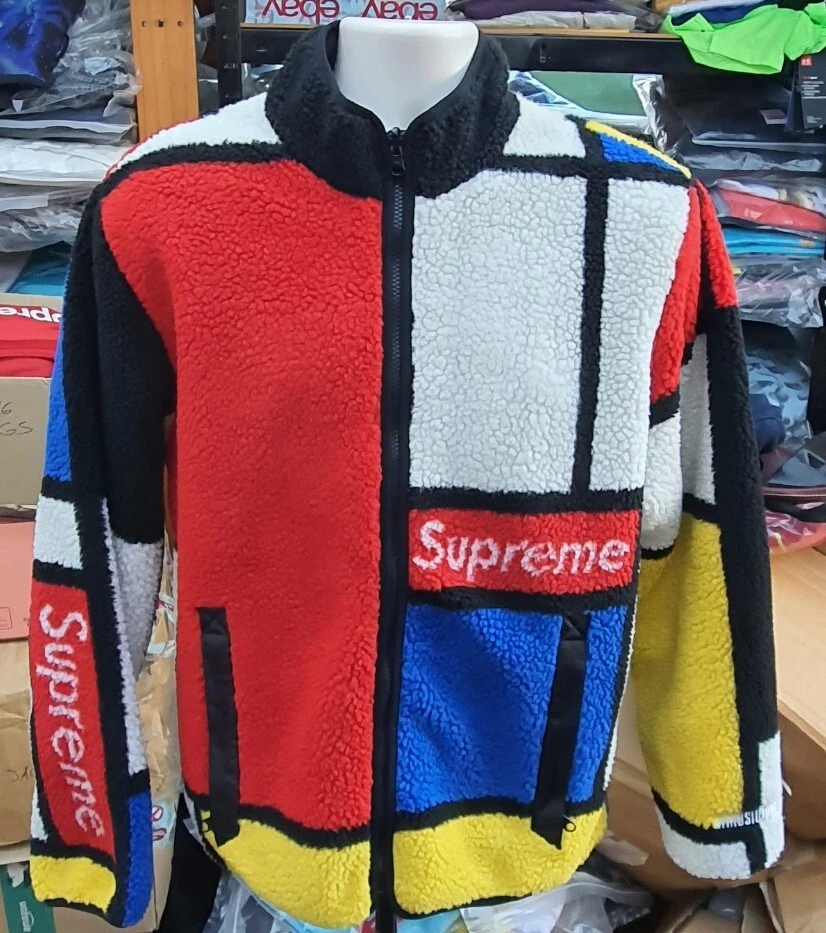 FW20 Supreme Reversible Colorblocked Fleece Jacket size M Medium windstopper