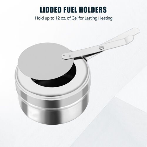2 packs 5 Quart Round Chafing Dish Stainless Steel Chafer Buffet Warmer - Picture 7 of 13