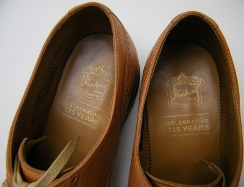 FLORSHEIM 125TH ANNIVERSARY TAN SPADE SOLE WINGTIP OXFORD DRESS SHOES 10 1/2 D - Picture 8 of 12