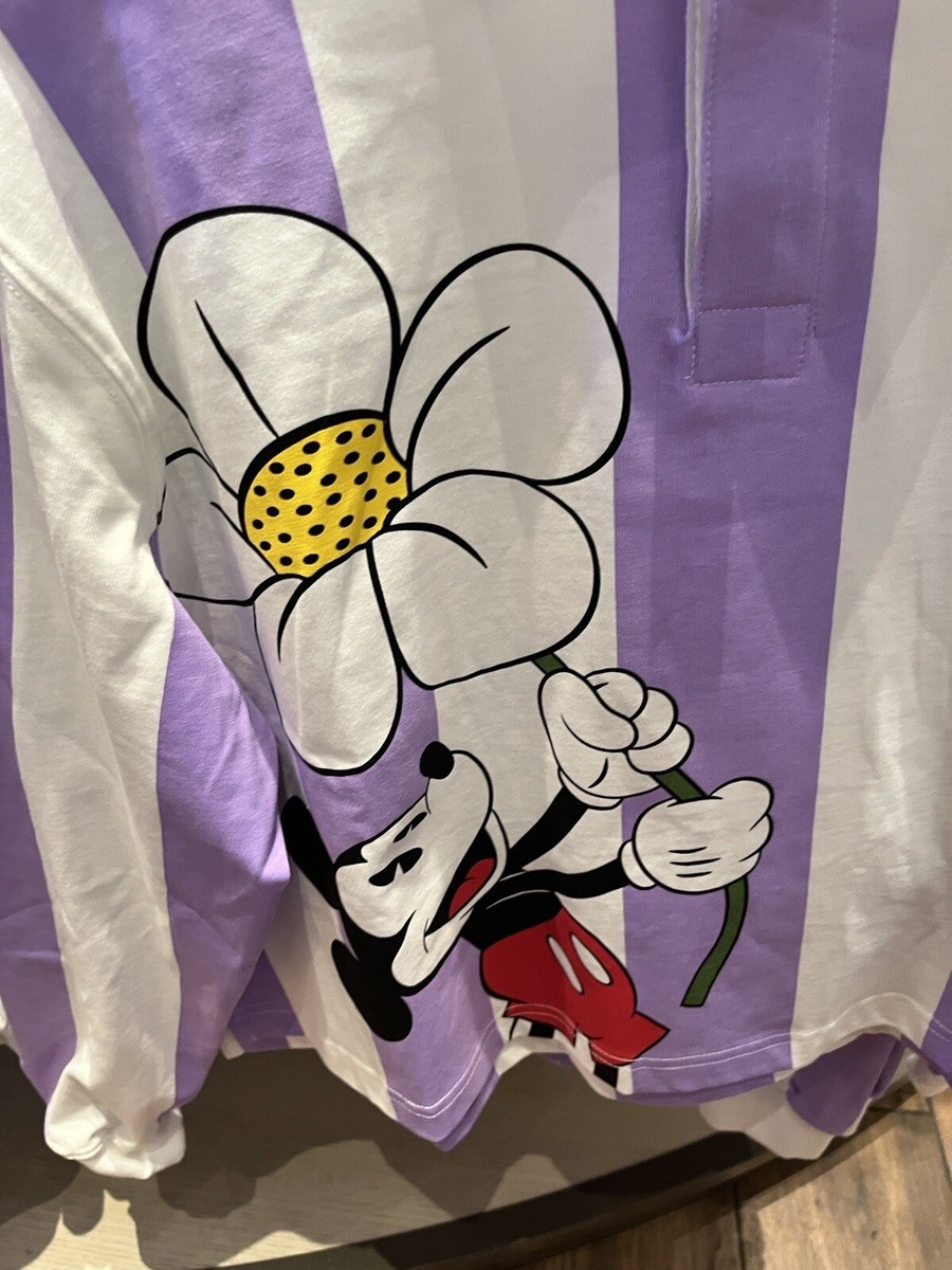 Disney Parks Mickey Garden Collecyion Rugby Collared Polo Shirt XL