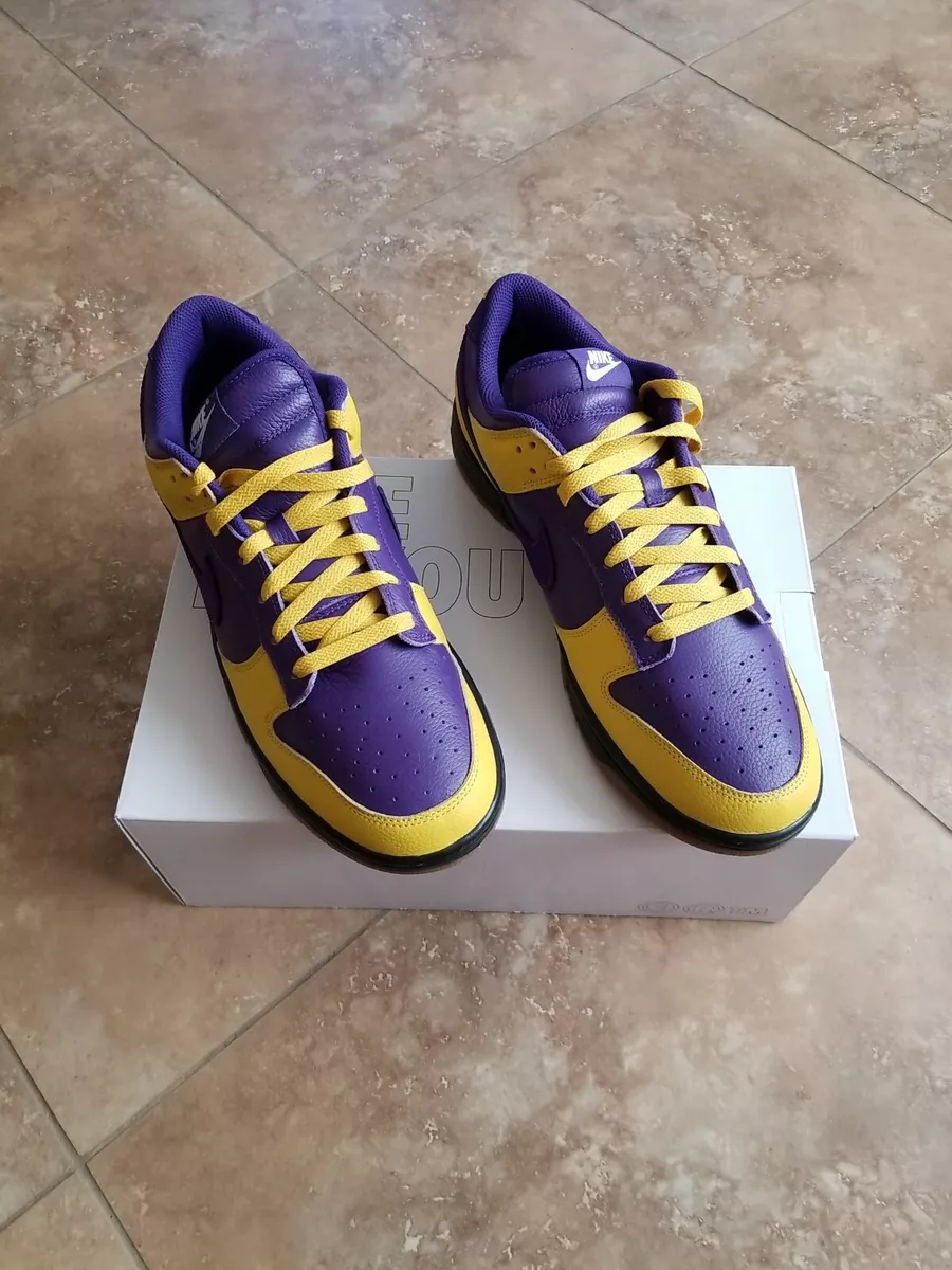 Gold and purple sneakers sales
