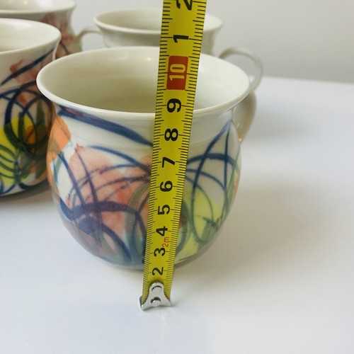 Set of 6 Hand Painted and Made Mugs Floral & Art Design Coffee Tea Mugs Ceramics - Picture 12 of 13