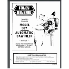Foley Belsaw Model 387 saw Filer Owners Manual 40 pages Comb Bound Gloss cover