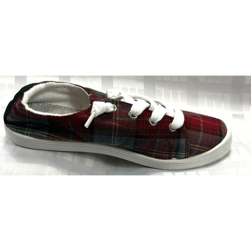 Jellypop Dallas Lace Up Sneakers, color plaid red grey, size 7.5M - Picture 6 of 10