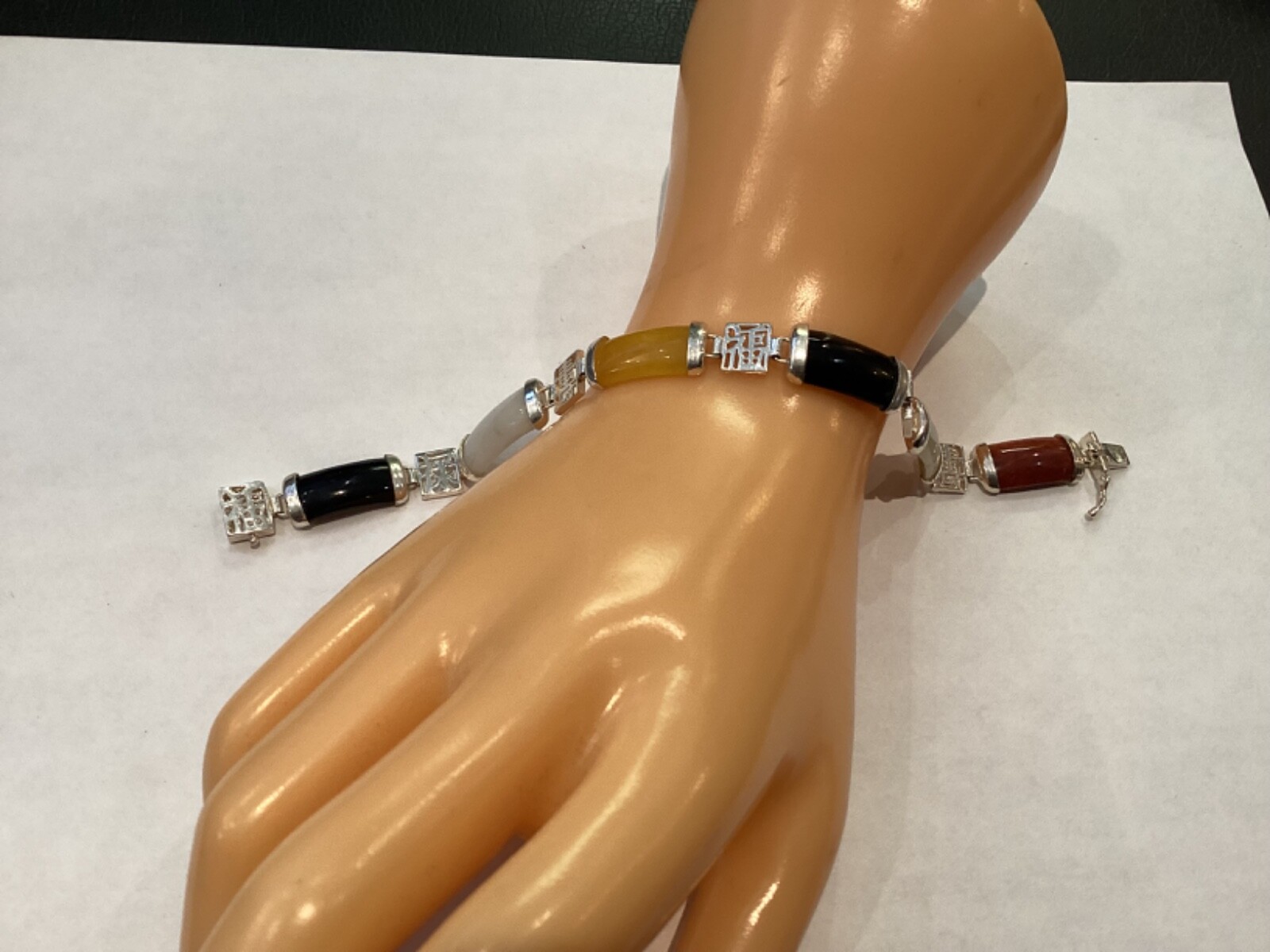 AUTHENTIC SIGNED STERLING SILVER & RECTANGULAR GE… - image 1