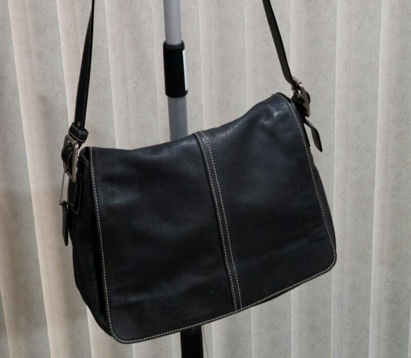 Coach Hampton Flap Shoulder Purse 9570 | eBay