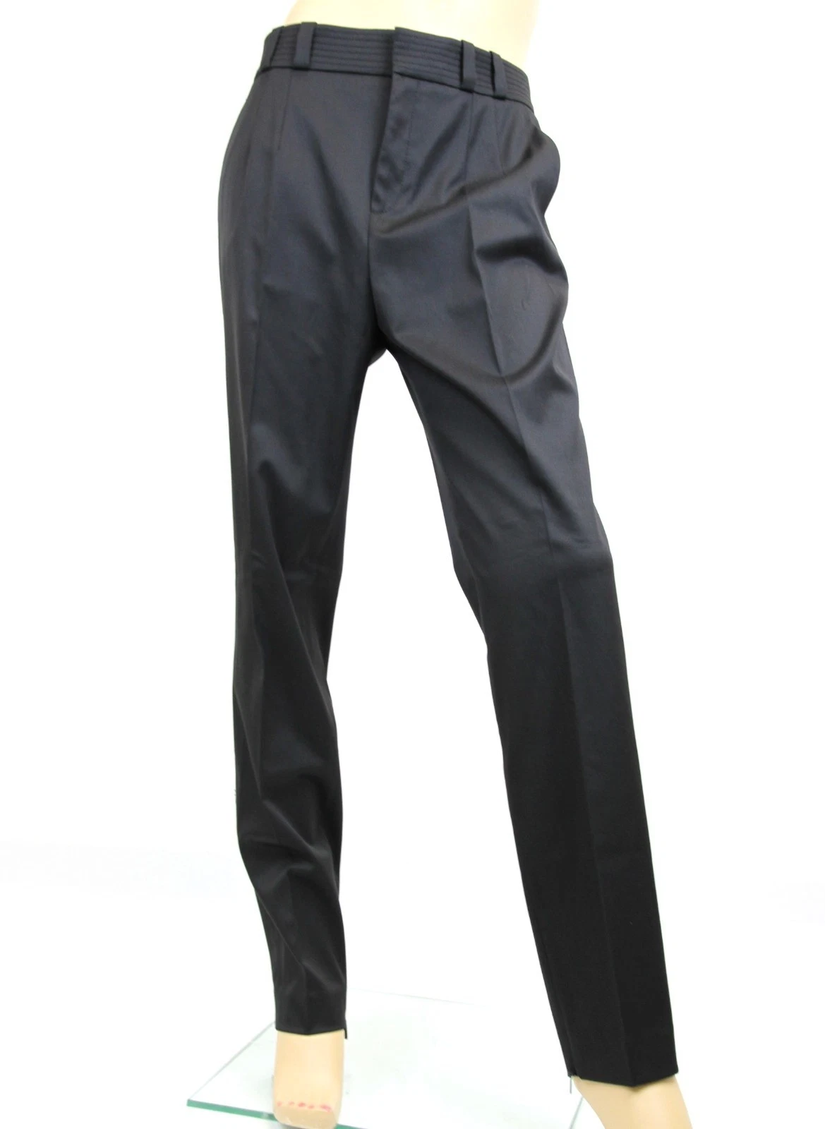 NEUF pantalon maigre authentique laine Gucci avec fermeture éclair cheville, noir, 44 232117