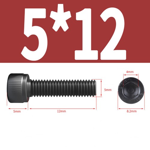 M2-M5 Socket Cap Head Screws High Tensile 12.9 Steel Black Hex Allen Key Bolts - Picture 69 of 79