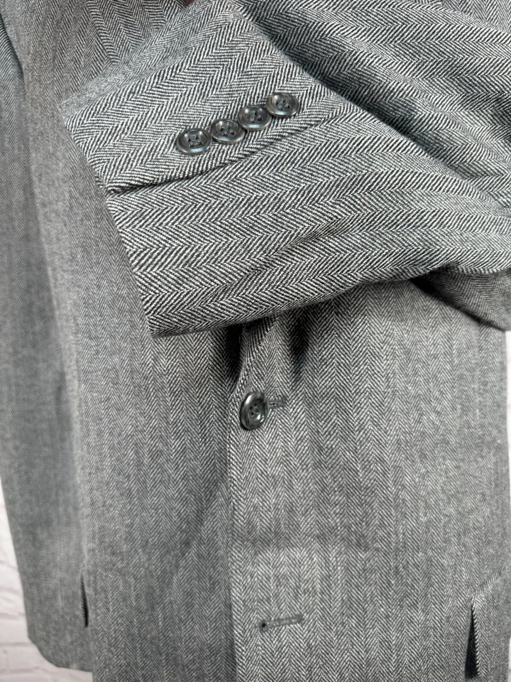 Chaqueta Blazer Abrigo Deportivo Clásico JOSEPH & FEISS Para Hombres Gris LANA ESPIGA 46R Foto 3 de 4