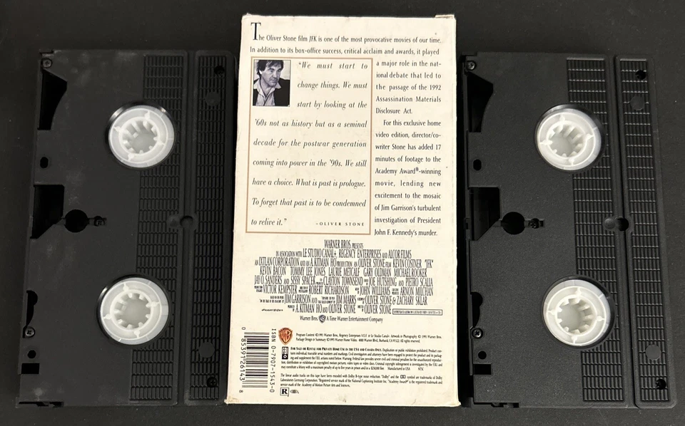 JFK John F. Kennedy Kevin Costner An Oliver Stone Film Director's Cut VHS Tape Foto 2 de 4