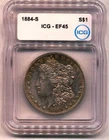 1884-S MORGAN DOLLAR ICG XF45