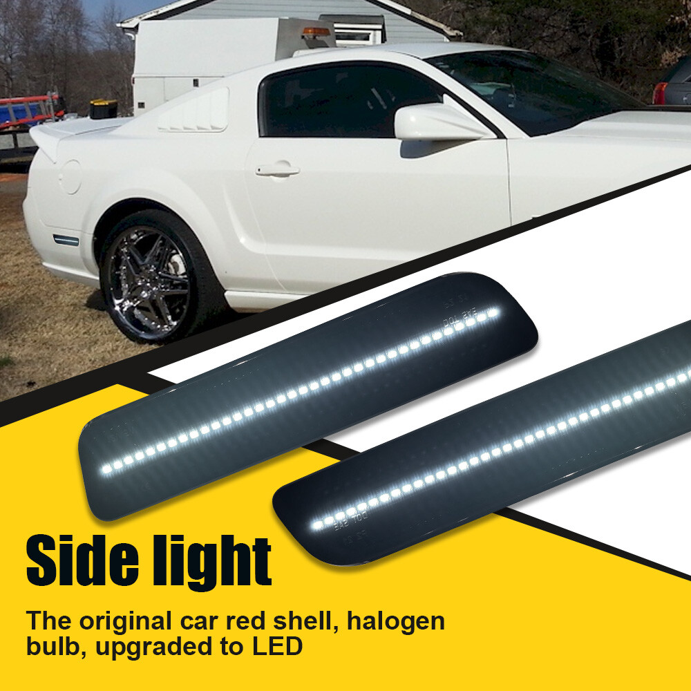 Pair Rear Side Marker Light Lamp Smoke Lens Left & Right For 05-09 Ford Mustang