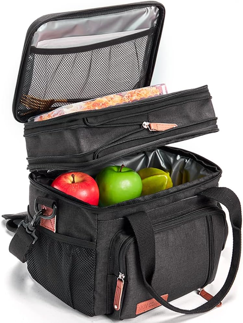 Expandable Black Lunch Box for Men & Women - Perfect for Work  