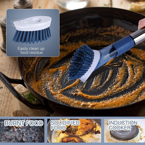 Brosse à Vaisselle avec Distributeur de Liquide Brosse pour Vaisselle avec 4 ... - Photo 5/7
