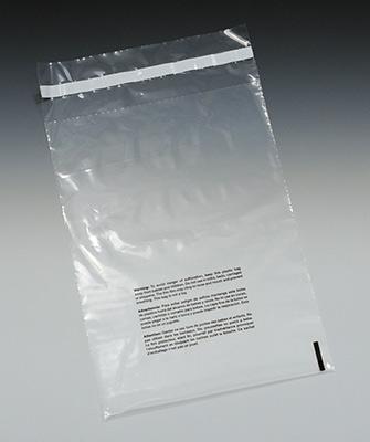 Case 1000 12x18 SELF SEAL Poly Bags Print Suffocation Warning & VENT 1.5 mil FBA - Picture 1 of 1