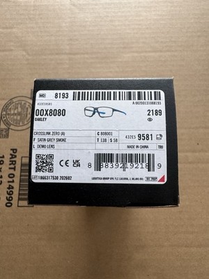 OAKLEY Crosslink Zero (A) OX8080-0258 Satin Grey Smoke   / Demo  Lens 58mm