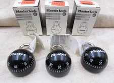 3 PACK Master Lock Black Combination Lock 2075