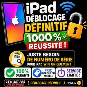 Déblocage iPad iWatch Wifi 100%