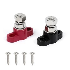 Hovom 2PCS Single Stud Battery Junction Posts Block, 12V 3/8" Insulated