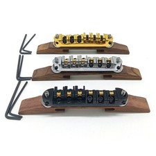 3 Colors Adjustable Metal Bridge With Roller Saddles For Archtop Jazz Guitar