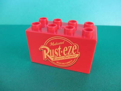 Lego Duplo Stein Motivstein rot bedruckt Rust-eze Cars Set 5816 31111 (010224Z1)