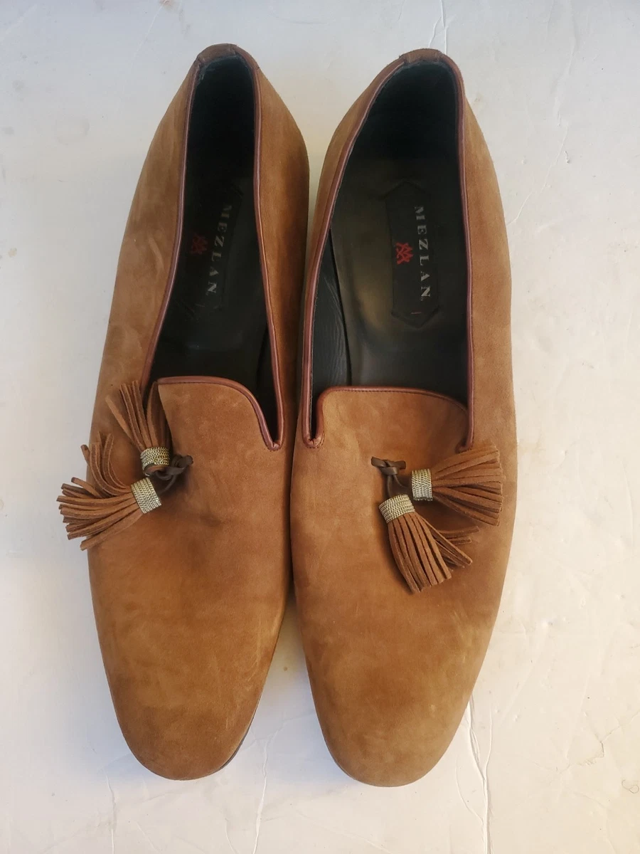 Vintage Mezlan Exotic Ostrich Suede Dress Shoes Mens 8.5M Tassel Slip-on Loafers Vintage Mezlan Exotic Ostrich Suede Dress Shoes Mens 8.5M  main image 3