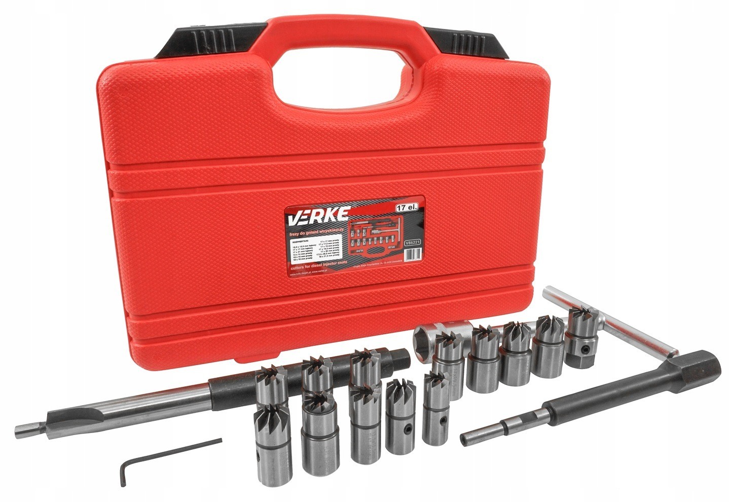 Set Alesatori Pulizia Sedi Iniettori 17 pz - Kit Rettifica Sedi Valvola Diesel - 3