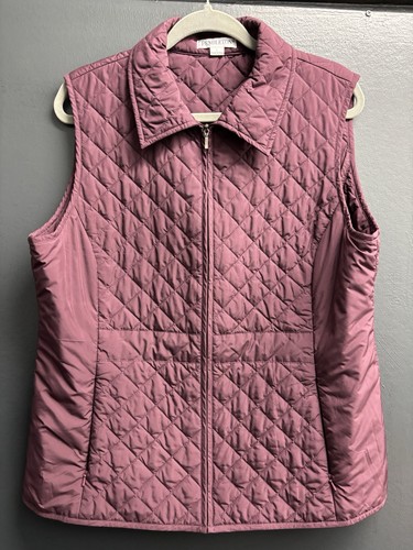 Pendleton Diamond Quilted Vest Full Zip Purple Jacket Coat Size L