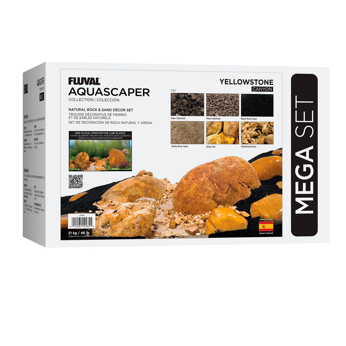 Fluval Pietra Gialla Roccia Acquario Pesci Serbatoio Aquascaper Mega Kit Decorazione foto 2