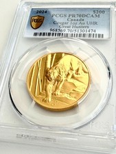 Canada - 2024 - $200 - Puma - Ultra High Relief - 1oz Gold Proof - PCGS 4515.79 per troy oz