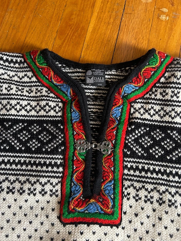 Vintage Dale of Norway Olympic Games Fair Isle Wool Knit Clasp Sweater SZ 36 XXS - Image 2 of 4
