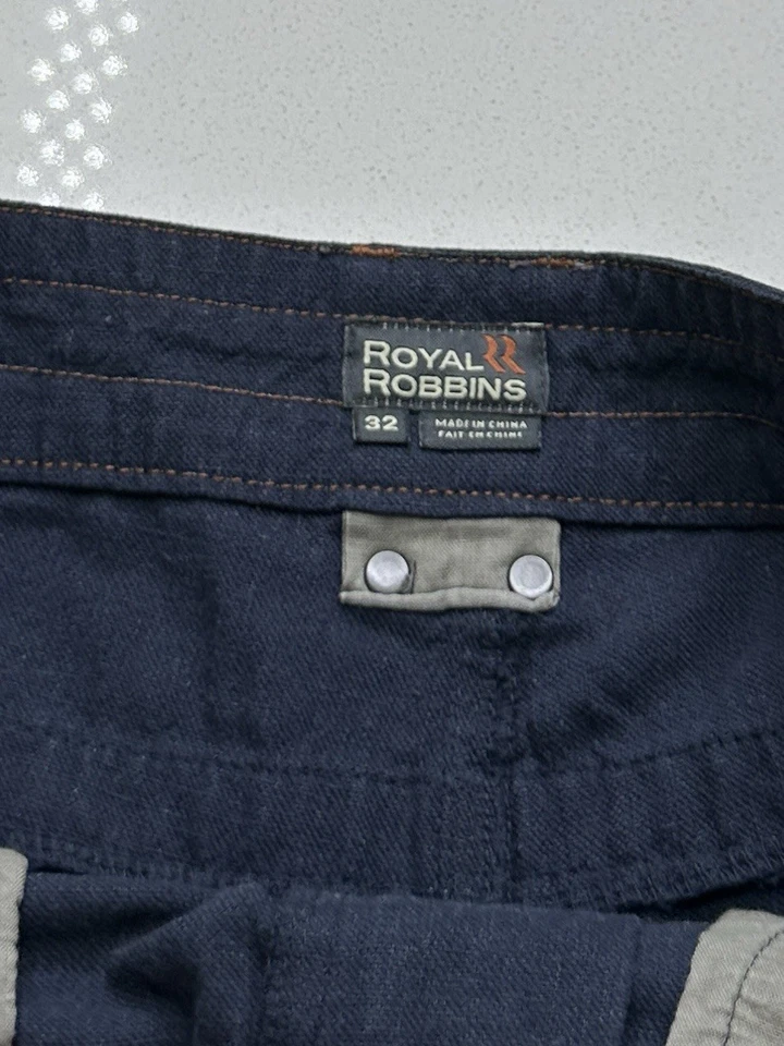 Royal Robbins Shorts Mens Size 32 Flat Front Hiking Hemp 10” Inseam Blue Gray - Image 4 of 4