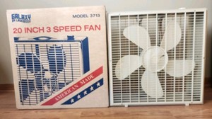 Vintage Galaxy Lasko 20" Box Fan 3 Speed Metal Original Box Model 3713 WORKING