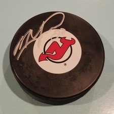 Matt Taormina Signed Autographed Official Hockey Puck NJ Devils