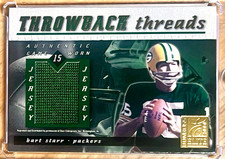 BART STARR BRETT FAVRE 2000 Donruss Elite THROWBACK THREADS GU Jsy 32/50 PACKERS