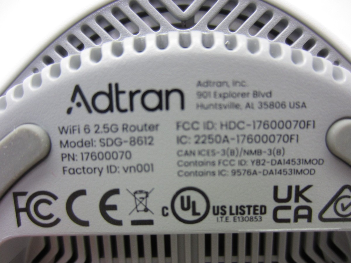 Adtran 17600070F1 SDG-8612 Wi-Fi 6 Service Delivery Gateway(4 In