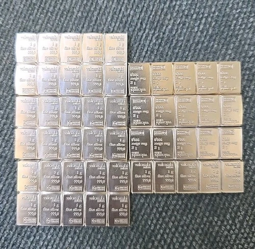 50 x 1-Gram SILVER  999 PURE Valcambi Combibar Swiss Bullion