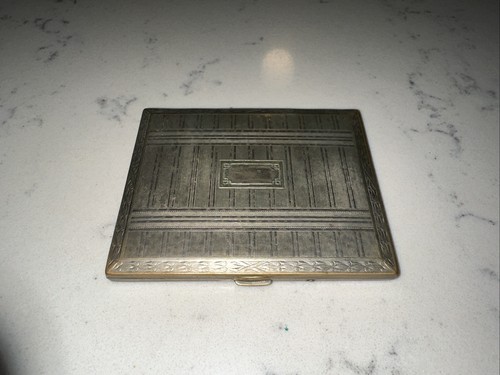Antique Evans Nickel Silver Cigarette Case Business Credit Card Holder Classy