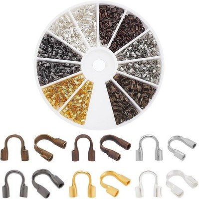 540Pcs 6 Colors Brass Wire Guardian, Wire Guard Thread Protector Cable Protector