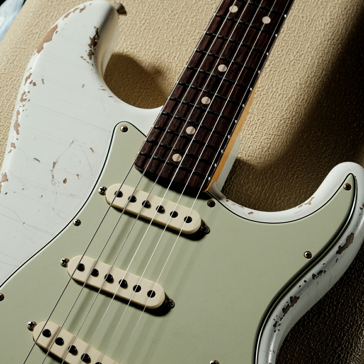 ★OlympicWhite Relic LaquerStratocaster★ Fender CS MB 1961 Stratocaster Relic “Cross-grain checking